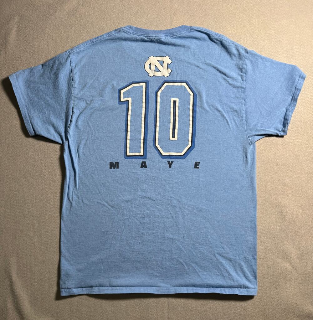 North Carolina Tar Heels Drake Maye #10 2 Sided T-shirt Patriots Size L